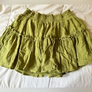 Forever 21 green ruffle skirt